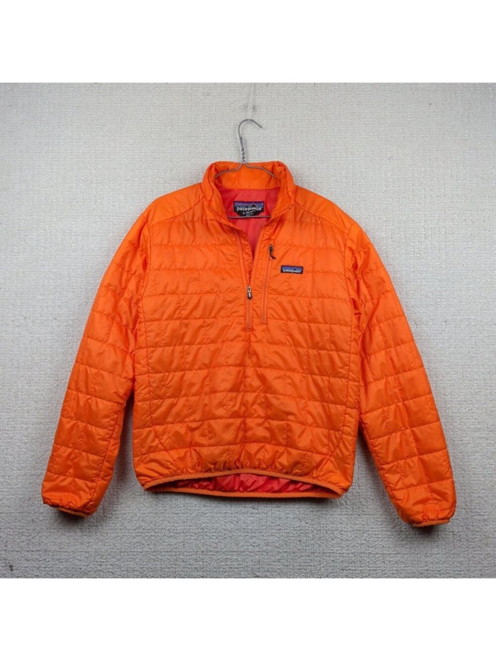 Patagonia Nano Puff Pullover Mens Sz S Orange Jacket 1/2 Zip Anorak Puffer Gorp